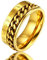 FaithHeart goldener Kette Spinnerring Retro Stil Panzerkette Fingerring mit Rune Symbol Damen Herren Fingerring mit Geschenekbox für Weihnachten Party