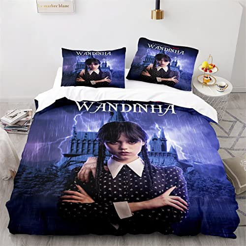 Enfunt-Home Bettwäsche Set 2 Teilig Addams Bettbezüge Mikrofaser 1 Bettbezug 135x200cm Mit Reißverschluss Und 1 Kissenbezug 80x80cm