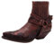 Stivali da moto da uomo Western Cowboy Stivaletti Retro a punta tacco basso in pelle Stivali da motociclista Stivali Hort Stivali da cavallo, Rosso 01, 42 EU
