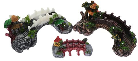 TOPBATHY 3stücke Teiliges Miniatur Brückenornament Keramik Vintage Gartenbrücke Deko Für Miniaturlandschaften Für Zuhause Büro Und Geschäfte