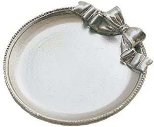 51buyoutgo Silver Round Candle Plate, Decorative Candle Display Tray Dish Mat Plate Coaster, Small Silver Candlestick Holders Set for Living Room Tables Home Decoration Bedroom