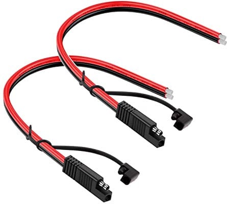 Cavo di Prolunga da SAE 18 AWG, Connettore SAE, 2 Pezzi Connettore SAE ad Alimentazione Rapida per Pannelli Solari Rimorchio da Campo e Motoslitte, Auto, Motociclette, Ecc.(30cm), Butyeak