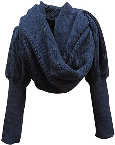 Winter Warme Gestrickte Schal Mit Ärmeln - Mode Strickschal Loop Für Damen Und Herren - Strickpullover Tops Wrap Shawl Cape Multifunktional