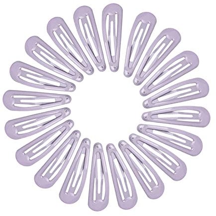 NiceYnn 20pcs Candy Color Small Hair Clips, 4.8cm Colorful No Crease No Slip Metal Snap Mini Hair Barrette Hairpin Accessories for Kids Teens Women Lilac