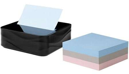 Post-it Notizspender, modernes Schwarz, Packung enth lt Spender und 3 Super Sticky Pop-Up Haftnotizenbl cke, 2X The Sticking Power (WAVE-330-BKVP)