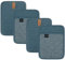 BONTHEE Topflappen Baumwolle Groß 4er Set Anti-rutsch Topflappen zum Kochen Backen Küchenzubehör - Blau