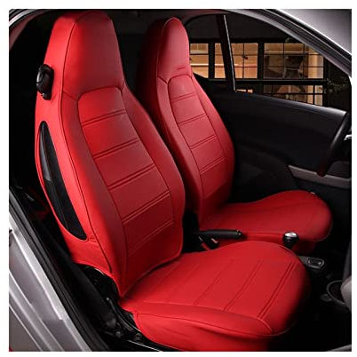 Nonuin Auto Sitzbezüge Für Smart 450 451 453 Für Fortwo 2004-2022 2 Stück Vordere Custom Autositzbezüge Schutz Autozubehör (Color : Rot)