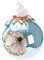 BRUBAKER Premium Weihnachtskugel Hellblau mit Schwan Figur - 10 cm Christbaumschmuck mit Perlen Dekorationen - Von Hand dekorierte Baumkugel aus Glas - Weihnachtsdeko Christbaumkugel