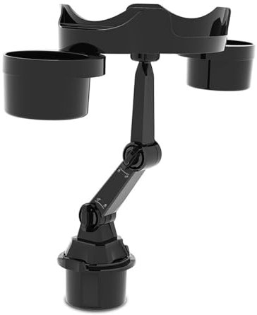 Getränkehalter Tisch 360, Auto Becherhalter mit Tisch Auto Getränkehalter Tisch Tablett mit 2 Getränkehalter und Handyhalterung, 360° Drehen Becherhalter Auto für Getränkedose