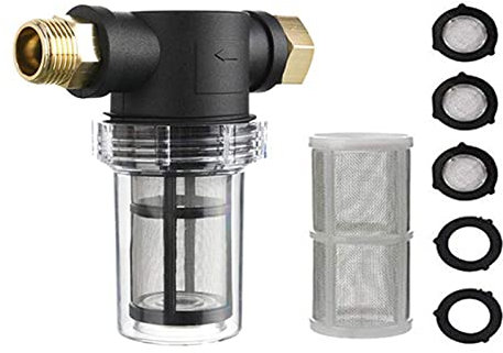 QANYEGN Garden Hose Filter, Inline Sediment Filters, Plastic Washing Machine Filter, Pressure Washer Pump Protector