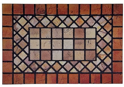 Nicoman Zerbino resistente per piastrelle, antiscivolo, anti-fatica, in gomma ecologica, per interni ed esterni, rettangolare (60 x 40 cm), bordo rosso