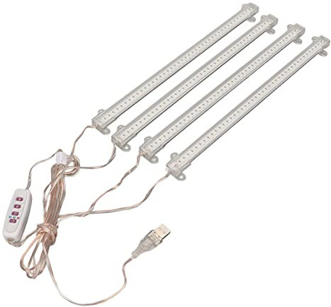 Yosoo Health Gear Lampada per Coltivazione a LED a Spettro Completo con Presa USB a 4 Teste, Funzione Timer Dimmerabile, Lampada per Coltivazione di Piante Regolabile per Una Migliore (Luce Solare