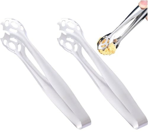 Glixoft Eiszange Aus Edelstahl, 2 Stück, Mini-zuckerzange, Servierzange, Kleine Zange, Küchenzange Für Bar, Hochzeit, Party, Buffet, Grill, Picknick