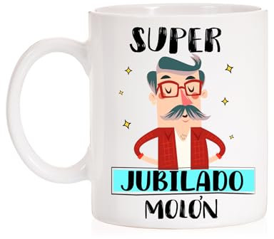 FUNNY CUP Taza Super Jubilado Molón. Taza para regalar a los recién jubilados