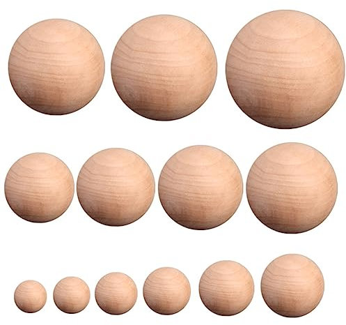 Lurrose 3st Unfertiges Holzhandwerk Spielset Bälle Basteln Natürliches Holzhandwerk Hölzern