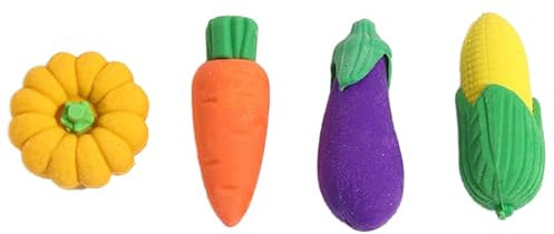 10 x 3D-Radiergummi, niedlicher Cartoon-Radiergummi, kreativ, in Gemüseform, 3D-Auberginen-Gummi
