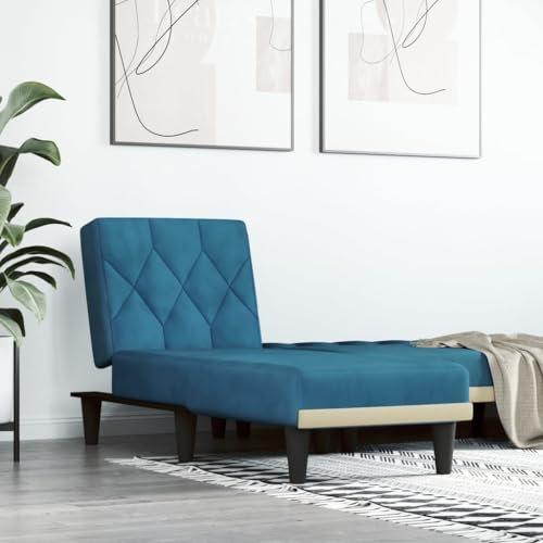LAPOOH Chaiselongue Blau Samt, Relaxliege Wohnzimmer, Relaxsessel, Lesesessel, Ruhesessel, Bettsofa 352859