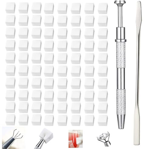 Weiche Nagelschwämme für Ombre, Nagelkunst-Schwämme mit Greifstift, 100 Stück