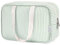 Kulturtasche Damen Gross, Kulturbeutel Groß Damen Kosmetiktasche Waschtasche Make up Tasche Organizer für Kinder and Frauen (Mintgrüne Streifen)