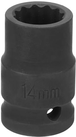 QUARKZMAN Douille à Choc à 12 Pans 1/2 Pouce Entraînement 14 mm Métrique Cr-V Douille Peu Profonde à Choc pour Clé à Écrou pour Réparation Automobile