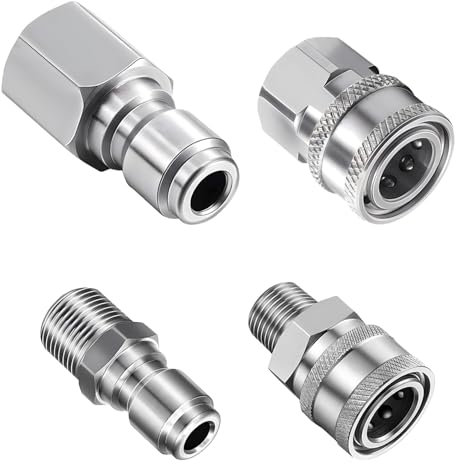 Raheem 4 Stück Hochdruckreiniger Kupplung 3/8 Zoll Schnellkupplung, schnellkupplung für hochdruckreiniger Verbindungsstücke (Innengewinde, Außengewinde)