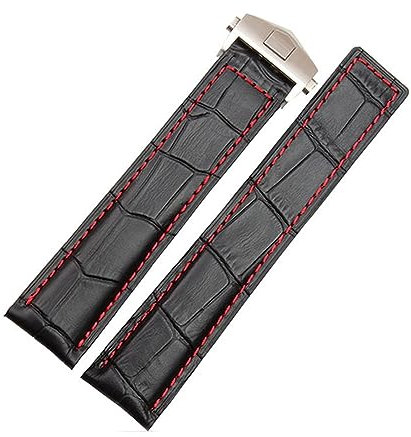NRYCR Echtleder-Armband, 19 mm, 20 mm, 22 m, für Tag Heuer, Herren-Armbanduhren, Zubehör, Faltschnalle, Leder-Uhrenarmband, 19 mm, Achat