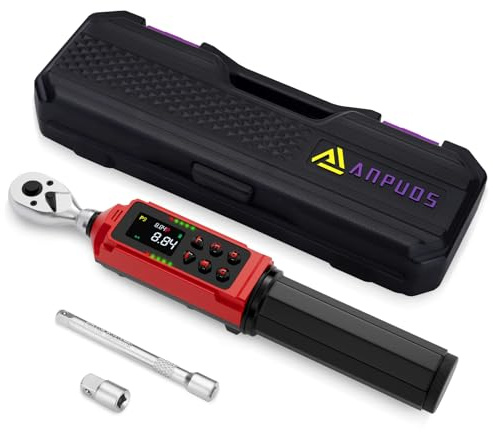 ANPUDS Digitaler Drehmomentschlüssel 1/4-Zoll-Antrieb, 0,13-8,84 Ft.lb/0,18-12 Nm, verstellbarer elektronischer Fahrrad-Drehmomentschlüsselsatz mit ± 1% Genauigkeit, Vibration, Summer und