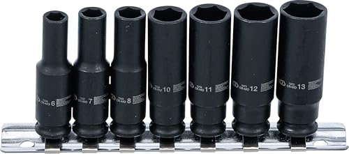 BGS 5299 | Juego de llaves de vaso de impacto hexagonal, largas | entrada 6,3 mm (1/4) | 6-13 mm | 7 piezas