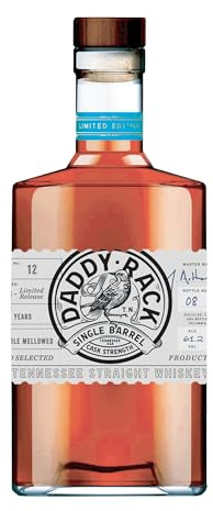 Daddy Rack Limited Edition Whiskey 70CL - Tennessee American Whiskey - Straight Single Barrel Cask Strength - Barrel 12-59.6% ABV - Smooth Yet Complex