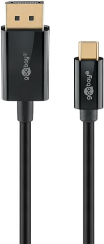 goobay USB C auf DisplayPort Kabel - Vergoldete Stecker, Ultra HD Auflösungen bis 4k @ 60Hz Typ C Thunderbolt 3/4 auf DP Kabel kompatibel mit Mac Book, iPhone, Surface / 3m / 75706