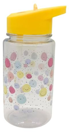 HOX 350ml Kids Water Bottle - BPA-Free Plastic PP, Flip-Top Lid, Reusable & Leak-Proof Design, Lightweight & Durable for School & Travel - Smiley