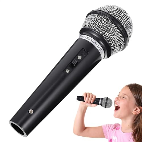 Pretend Microphone Prop, Pretend Microphone plas-tic Kids, Kids Microphone Karaoke, Simulation Performance For Birthday partys Supplies Favors Performance Singing Role Playing Dancing Stage Props