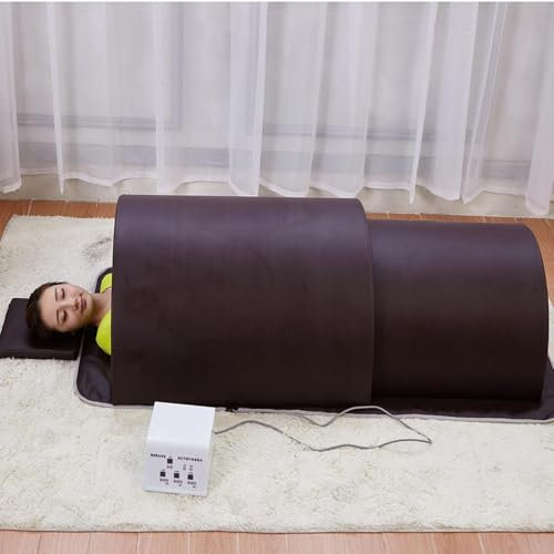 Far Infrared Sauna Dome for Personal Home Slimming and Detox SPA,360 Degree Complete Coverage Lying Down Portable Sauna Capsul with Tourmaline and Germanium Stones for Relax Therapy