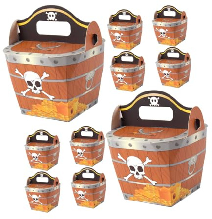HOLIDYOYO 10stücke Kreative Piraten Schatztruhen Aus Papier Für Süßigkeiten Kleine Und Partydekorationen Für Kindergeburtstage Und Piratenpartys
