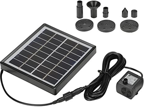 Solarbrunnen für Vogelbad - Solar mit 4 Düsen für Garten, Teich und Terrasse - Umweltfreundliche Dekoration für Vögel und Wildtiere mit 4 Düsen für Garten, Teich und Terrasse