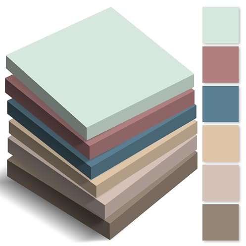 BIROYAL Haftnotizen, 420 Blatt Sticky Notes, 76 x 76 mm, Erdton Pastell | 6 Blöcke Selbstklebende Klebezettel bunt, Leicht zu Beschreiben, Wiederaufklebbar, Notizzettel für Schulsachen, Schule, Büro