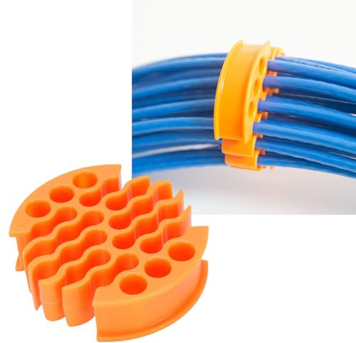 Wire Comb, 30 Holes Cable Management Organizer Tool with 0.28in Hole Diameter for CAT 5 CAT 5E CAT 6 and Shielded Wires, Network Cable Organizing Tool (Orange)