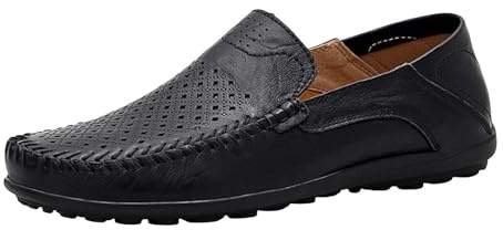 Generisch Mokassins Herren Slip On Loafer Lederschuhe - Sommer Atmungsaktiv Freizeitschuhe Fahrschuhe Bequeme rutschfeste Komfortschuhe Halbschuhe GroßE GrößE Business Schuhe Sommerschuhe
