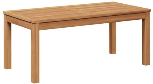 vidaXL Garden Table Beige 95 x 45 x 40 cm Solid teak wood, Outdoor Furniture, Teak Chair, Rustic Garden Seating, Durable Balcony Sofa, Terrace Bench, Patio