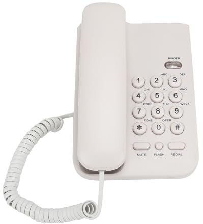 Cryfokt Hochwertiges Home-Office-Hoteltelefon, Keine Batterie Erforderlich, Lange Lebensdauer, weiß, UK-Leitung [Festnetztelefon] (White)