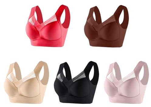 Cocila Reggiseno Donna Adesivo per Abbigliamento Yoga Crop Vest Reggiseni Anti Cedimento La Schiena Materni Grigio Aperto Davanti Post Operatorio Gancio Frontale Allacciato Lipoelastic Sportivo