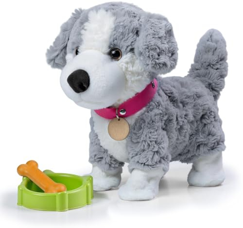 eJog Pup Interaktiver Kuscheltier Hund Spielzeug Kinder, Elektrisch Sprachgesteuerter Plüschhund, Läuft, Sprechender, Bellt, Schwanzwedeln, Plüschtier ab 3 Jahre