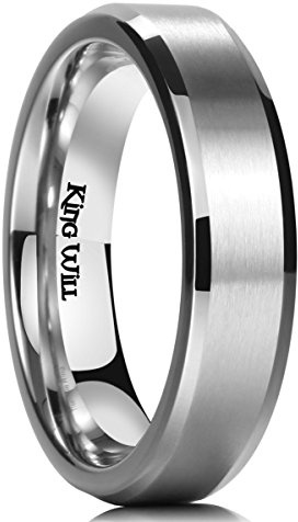 King Will Basic 5mm Titanium Ring Matte Finished Hochzeit Band Komfort Fit abgeschrägten Rand 9