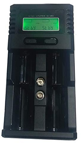 Cargador de batería 18650 Li-Ion 3.7V 26650 18350 16340 14500 10440 LiIFePO4 3.2V NiMH 9V 6F22 1.2V C AA AAA Pantalla LCD universal ajustable cargador de corriente With USB+Adapter+Car Charger