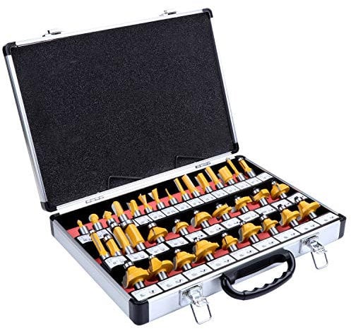 HSEAMALL Set di 35 punte per fresa in carburo di tungsteno TCT da 12,7 mm, con gambo da 12,7 mm, per fresatrice elettrica