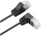 CABLEPELADO Cable de Red, Cable LAN, Cable de Datos, Cable Gigabit, Cable RJ45, Cable Trenzado, 1x 90º, Categoría 5E, Compatible PC, PS4, PS5, Xbox, Smart TV, Server, 3 Metros, Negro