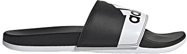 adidas Unisex Adilette Comfort Slide Sandal, Black/White/White, 16 US Men