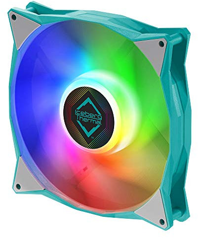 Iceberg Thermal IceGALE ARGB 140mm- 1600 RPM, 4 Pin, PWM, ARGB de 140mm Ventilador (140mm, azul cerceta)