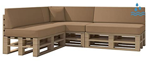 chilly pilley Palettenkissen Gartenkissen Wasserdicht Palettenauflage Palettenpolster Indoor Outdoor Waschbar Abnehmbar Sitzkissen Rückenkissen (8er Set, Beige)