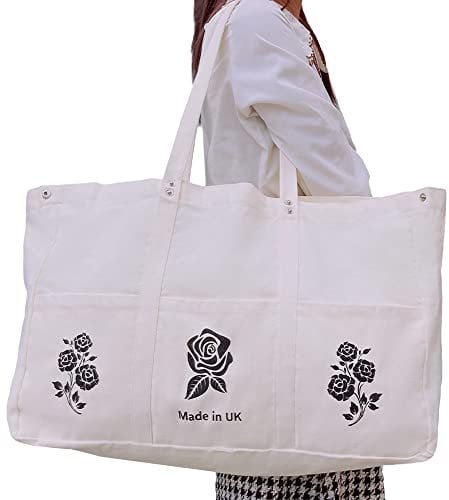 Adalex Global 40L Large Canvas Tote Bags for Women - Elegant and Sturdy Tote Bag Shopping Bag, Versatile and Spacious Everyday Use Beach and Grocery Bag, Premium Quality Handbag for Ladies. (Bag1)